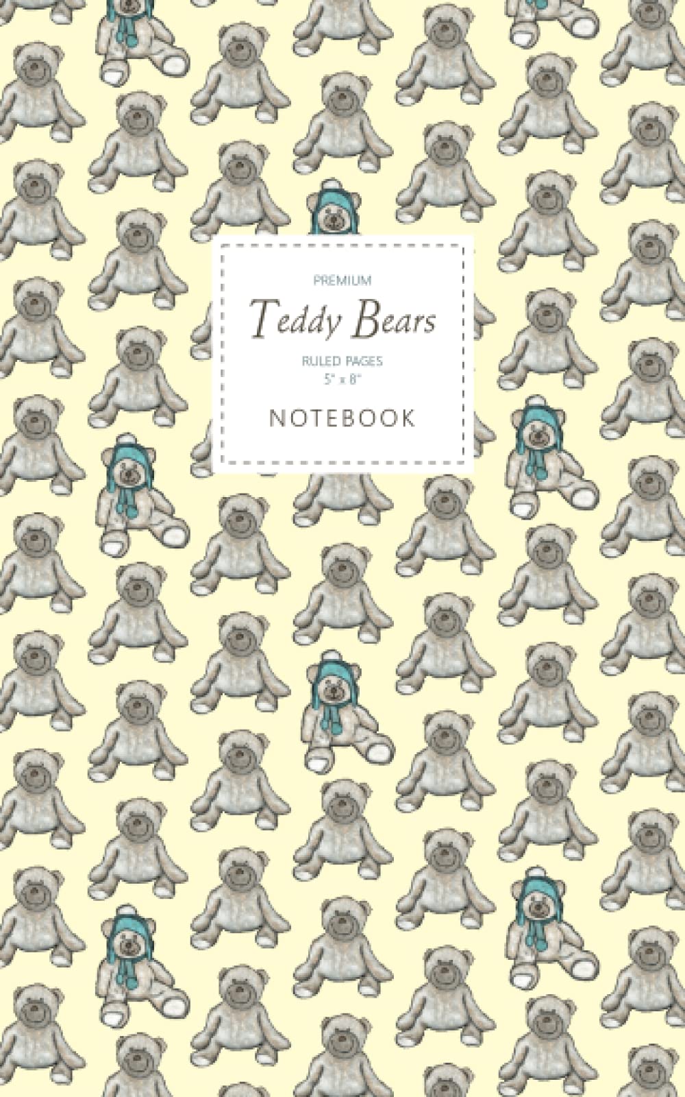 Teddy Bears Notebook - Ruled Pages - 5x8 - Premium (Yellow) Classics
