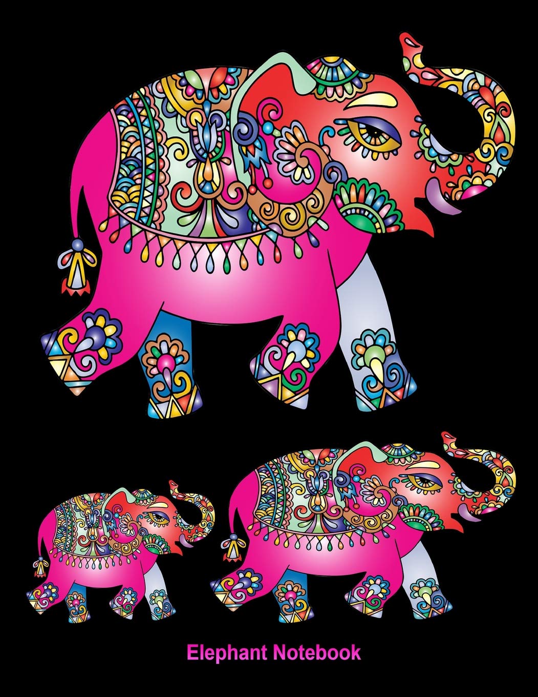 Elephant Notebook: Colorful Elephant Notebook, Indian Style Notebook, Diary Journal, College Ruled, 100 Pages/lined paper, Funny Notebook, Mama Notebook. book