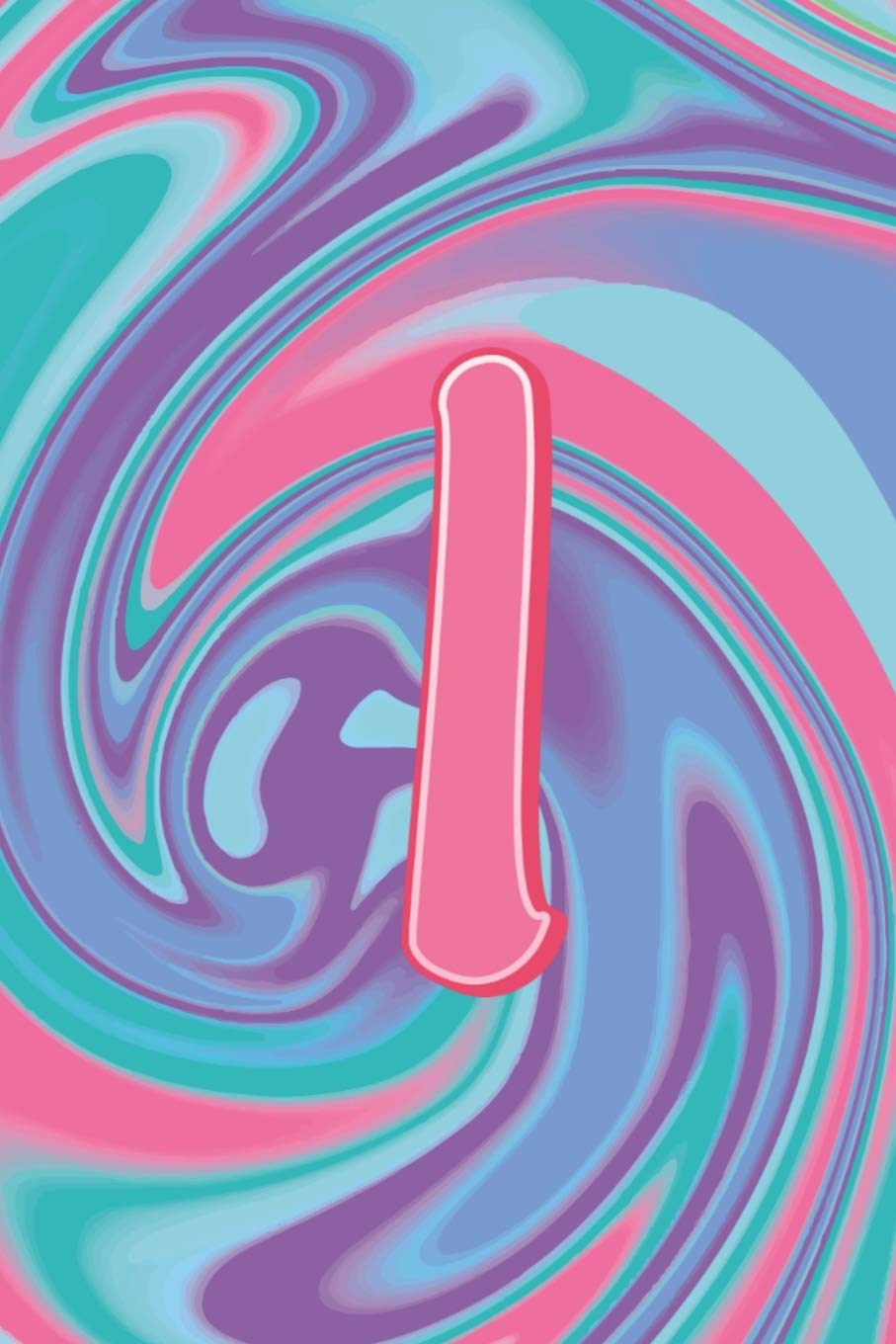 Product Image: I: Letter I Monogram Initials Pastel Tie Dye Notebook & Journal