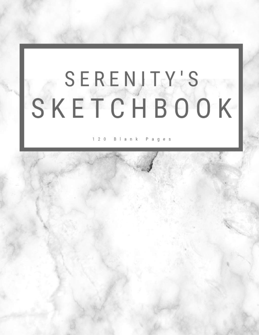 Serenity's Sketchbook: : Personalized Marble Sketchbook with Name: 120 Pages Books