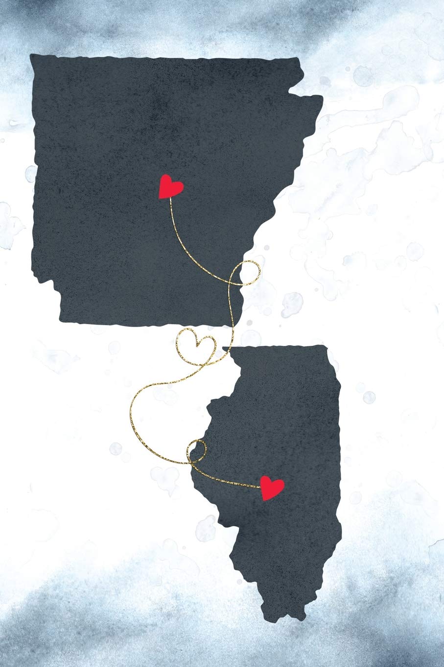 Arkansas & Illinois: Long Distance Out of State Notebook - Blank Lines (Together Forever Never Apart US States Journals, Band 153) Books