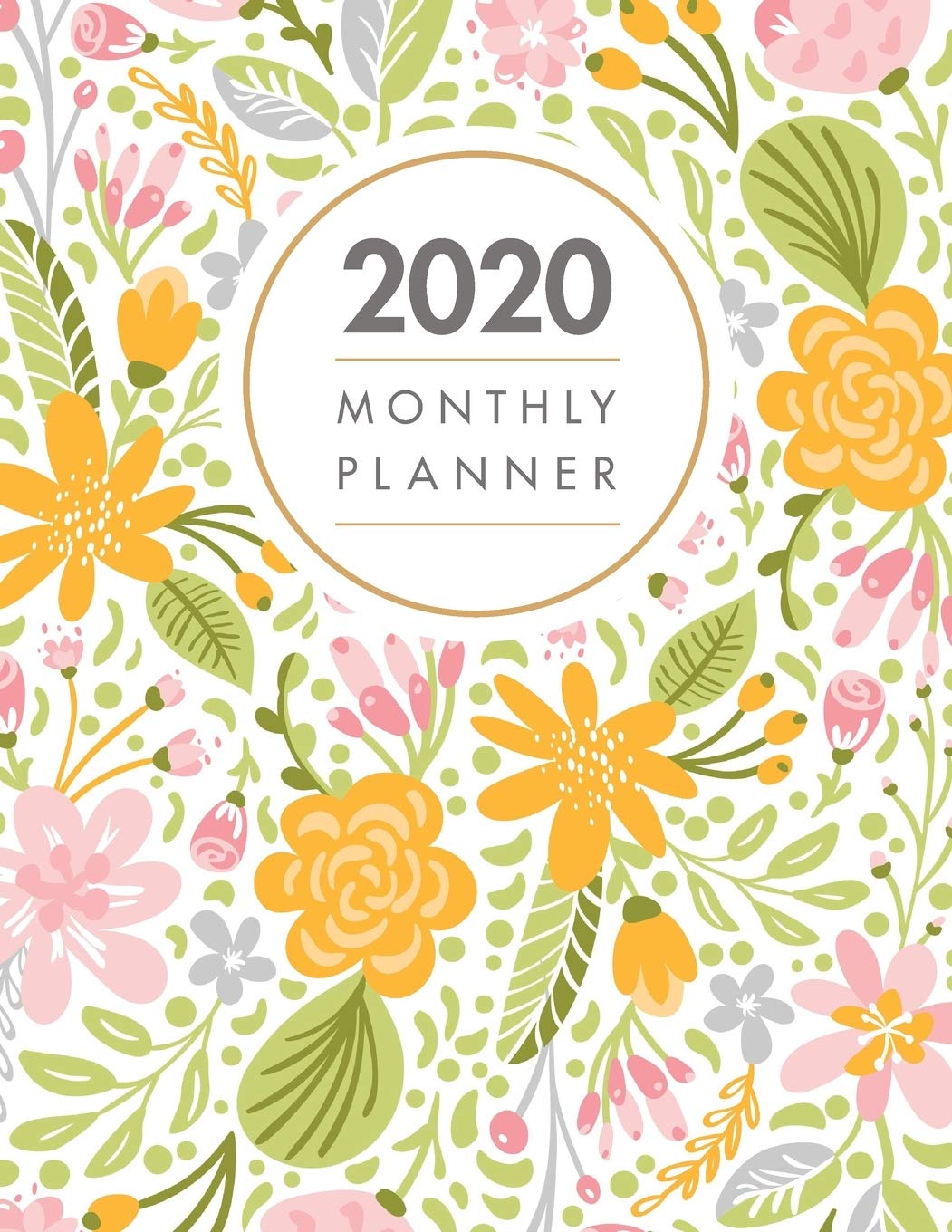 2020 Monthly Planner: 12 Month Book with Grid Overview, Organizer Calendar January - December 2020 Floral Design book