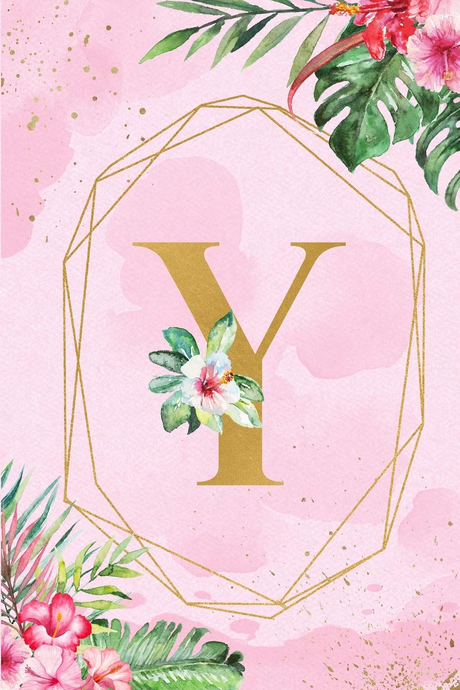 Y: Monogram Initial Y Notebook for Women & Girls, Pink Tropical Floral Journal to Write in, College Ruled Composition Notebook, 6 x 9 Blank Line Summer Beach Travel Gift Diary Note Book Travel Guides