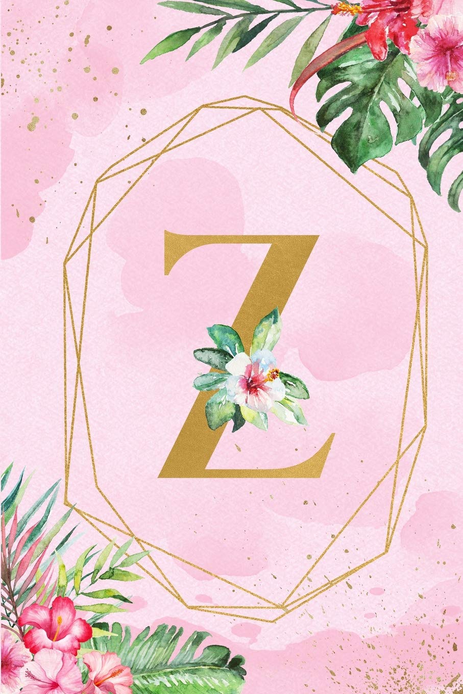 Z: Monogram Initial Z Notebook for Women & Girls, Pink Tropical Floral Journal to Write in, College Ruled Composition Notebook, 6 x 9 Blank Line Summer Beach Travel Gift Diary Note Book Travel Guides