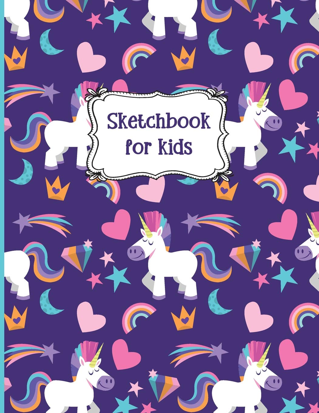 Sketchbook for Kids: Purple Unicorn Notebook in 8.5" x 11" Letter Size 115+ Pages of Blank Space for Creative Writing, Drawing and Sketching Books