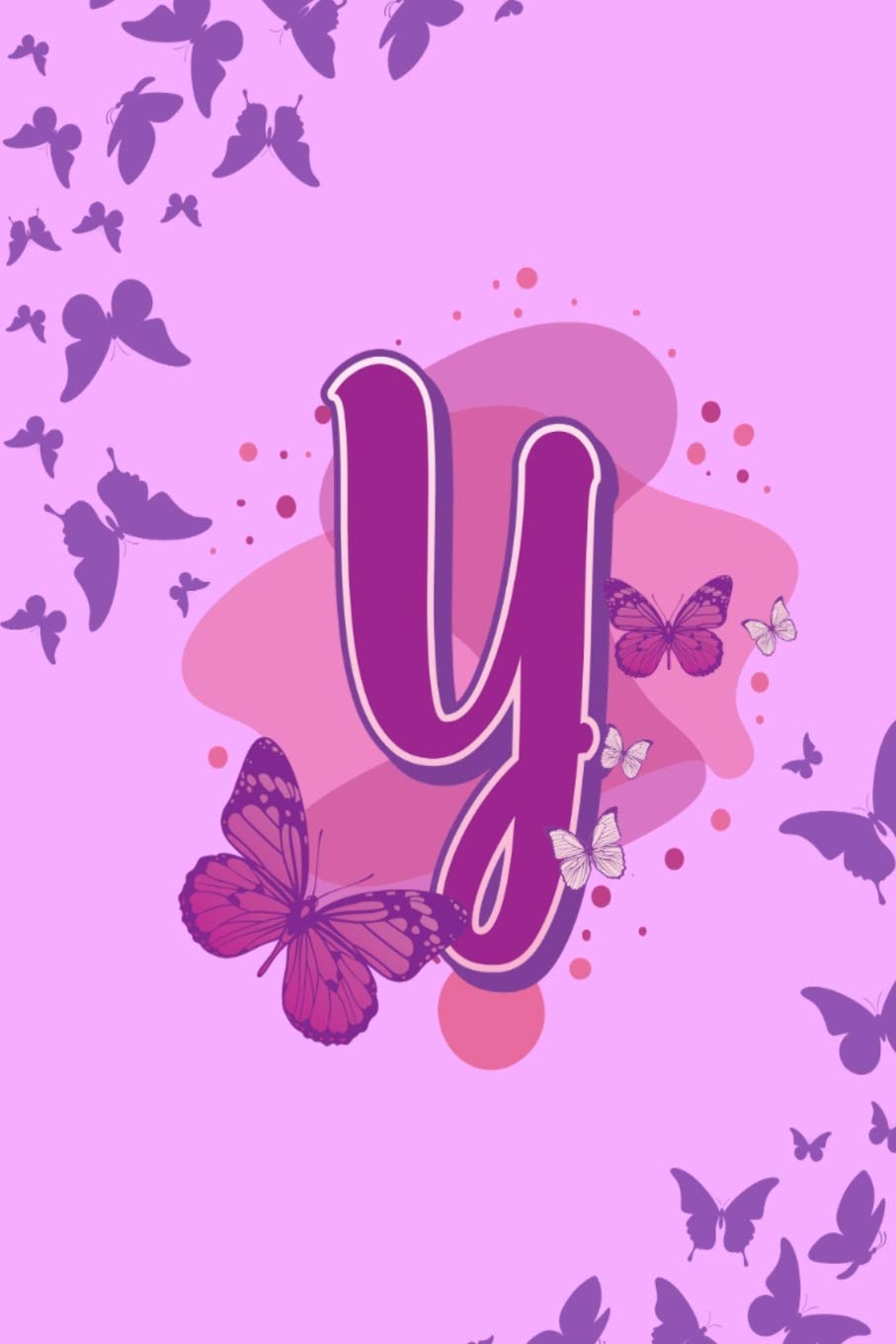 Y: Letter Y Monogram Purple & Pink Butterfly Notebook & Journal Media & Communication