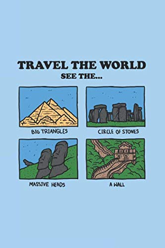Travel The World: Notebook & Journal - Funny Travel Journal, Blank & Lined Notebook For Travellers, World Landmarks Composition Book, School Or College Or Office Gag Gift For Explorers Essays & Short Stories