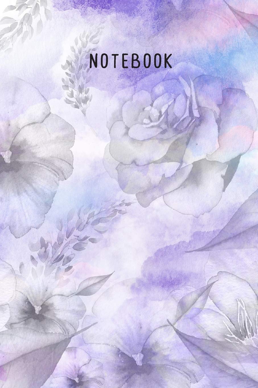 Notebook: Purple Water Colored Flowers Journal To Write In Books