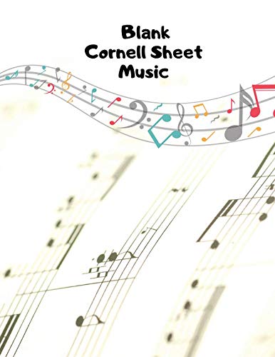 Blank Cornell Sheet Music: Large Ruled Composition Manuscript Notepad Notebook, 12 staves, Gifts for Artistes, Musicians, Instrumentalists, Song ... 120 Pages. (Cornell Music Journal, Band 45) Arts & Music