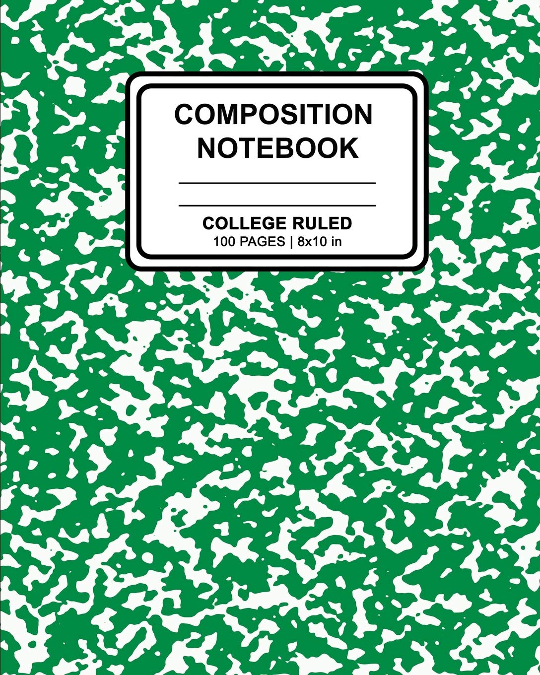 Composition Notebook: School Marble Green Cover Design | Ruled Blank Lined Paper Notebook for School, Office, Writing Notes Business, Finance & Career