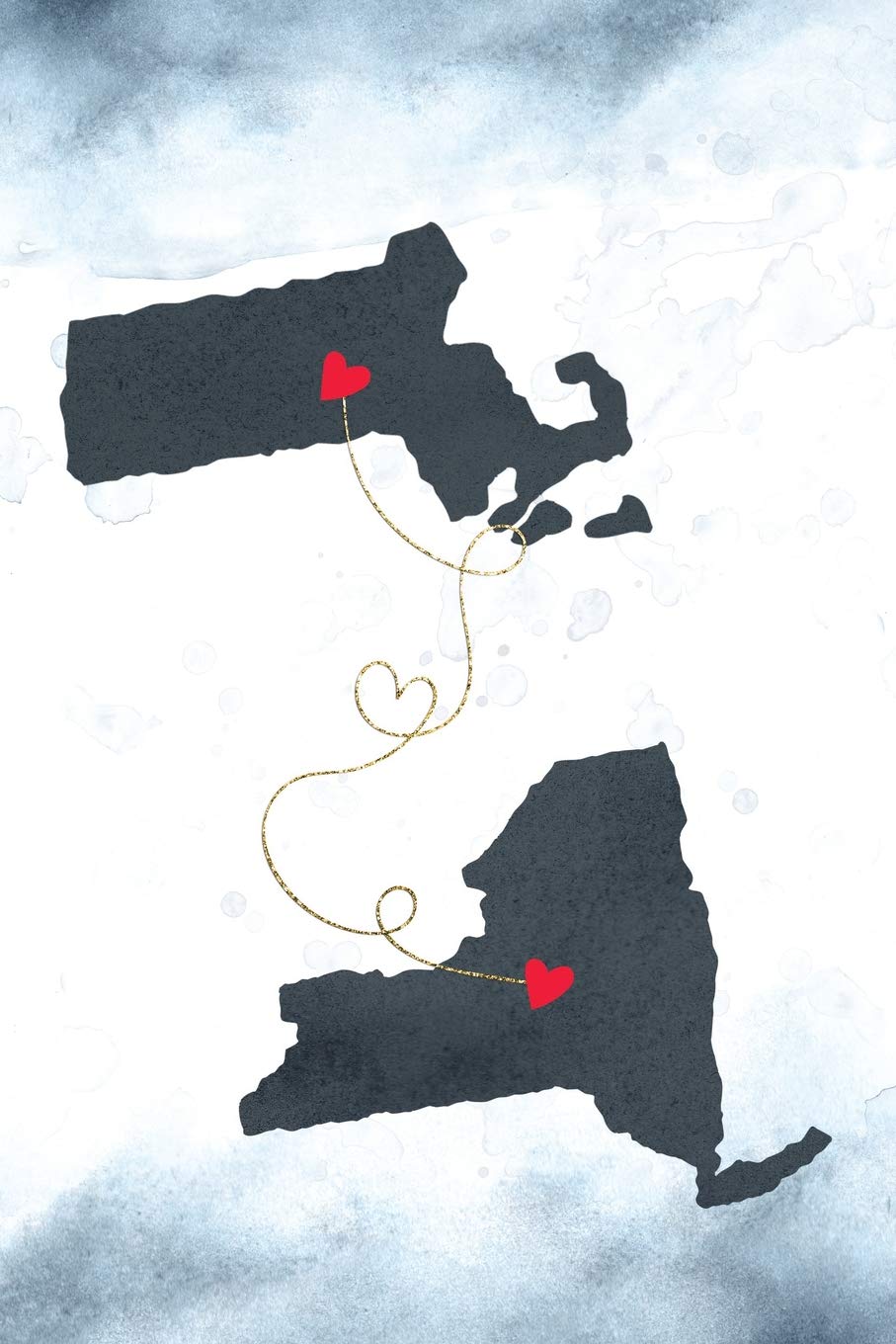 Massachusetts & New York: Long Distance Out of State Notebook - Blank Lines book