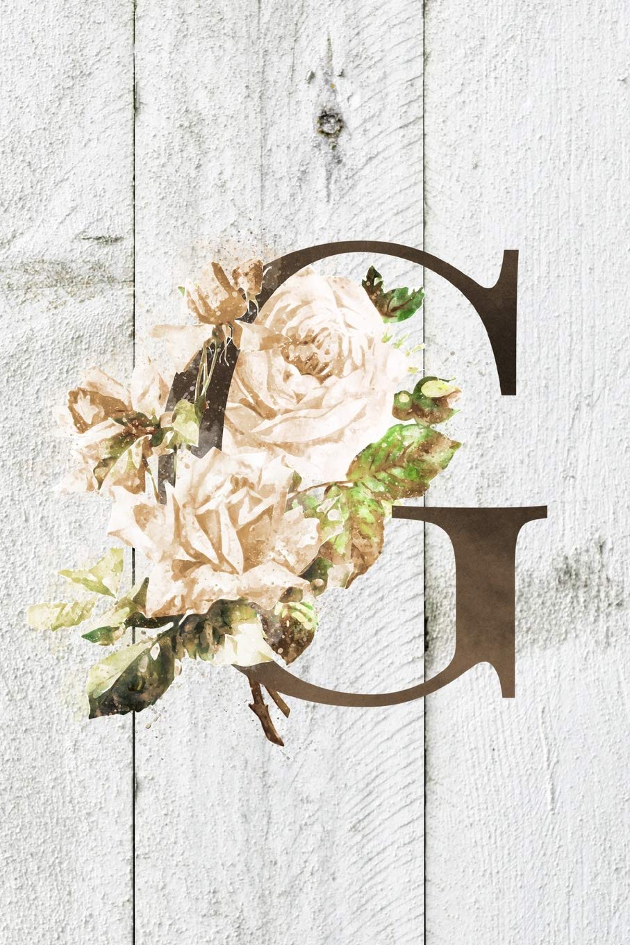 G: Monogram Initial G Farmhouse Journal For Women And Girls, Farmhouse Floral Decor, 6 x 9 Journal Notebook Diary For Writing Monogrammed Notebook Lifestyle