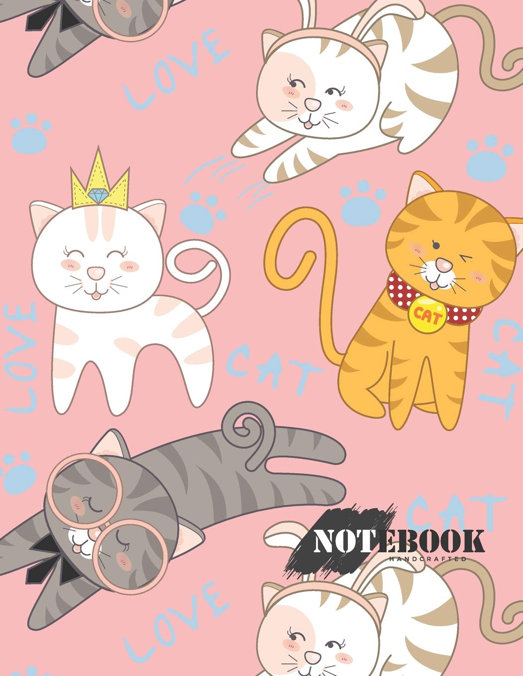 Notebook: Cat Queen on pink cover and Lined pages, Extra large (8.5 x 11) inches, 110 pages, White paper (Cat Queen on pink notebook, Band 4) Contemporary literature