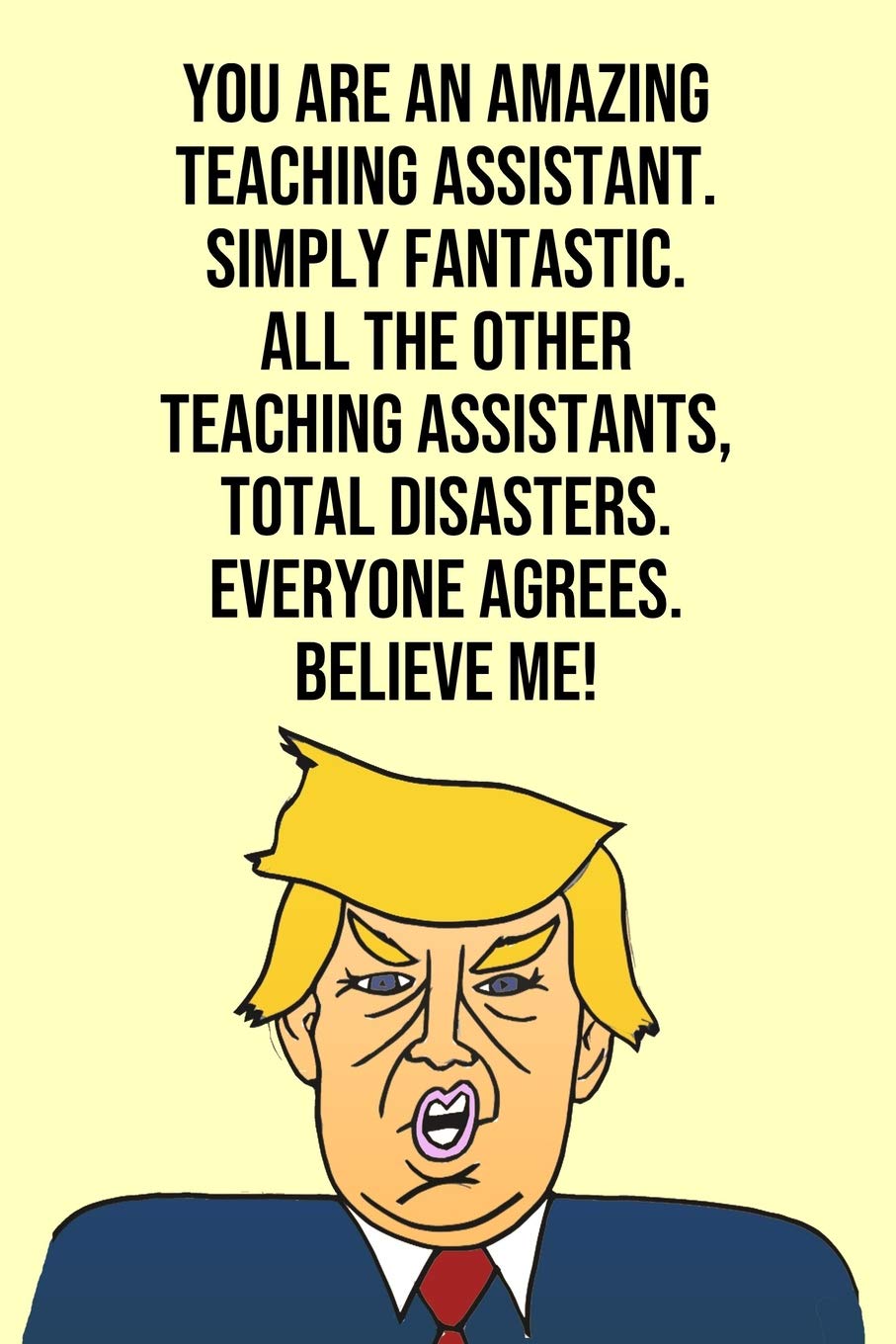 You Are An Amazing Teaching Assistant Simply Fantastic All the Other Teaching Assistants Total Disasters Everyone Agree Believe Me: Donald Trump ... Assistant Gag Gift Idea Better Than A Card Humour & Satire