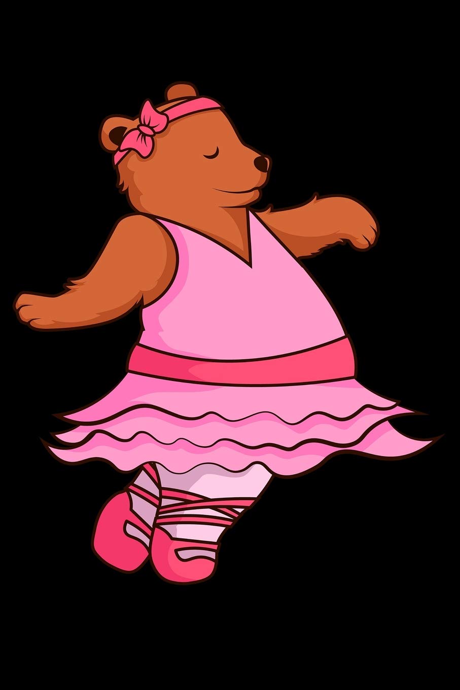 Notebook: Teddy Bear Ballet Dancer Funny Animal Ballerina Black Lined Journal Notebook Writing Diary - 120 Pages 6 x 9 Books