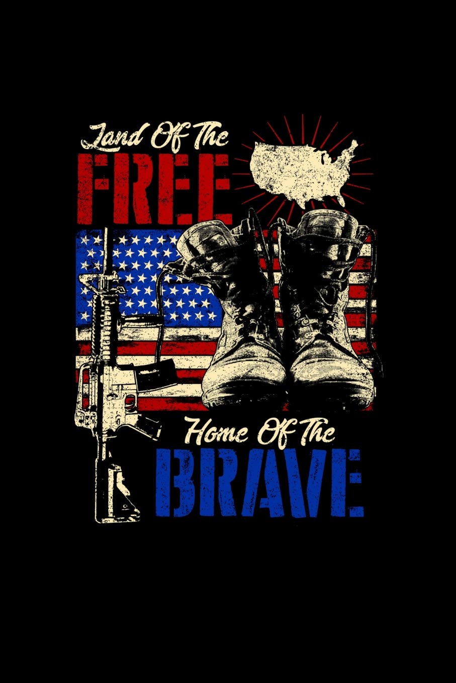 Land of the Free Home of the Brave: Proud Patriotic Notebook. College Ruled Lined Journal. Lifestyle
