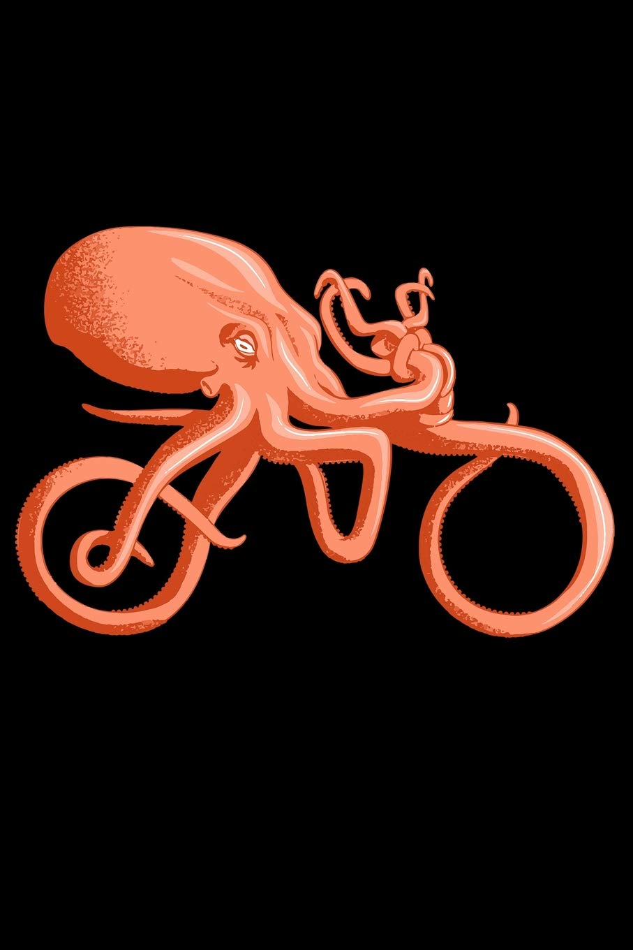 Notebook: Funny Cycling Octopus on a Bike Cyclist Gift Black Lined Journal Notebook Writing Diary - 120 Pages 6 x 9 Books