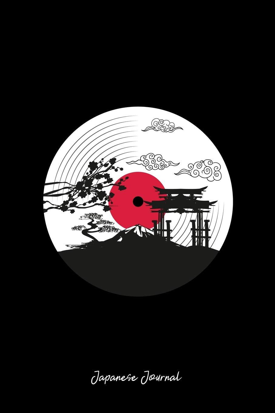Japanese Journal: Dot Grid Journal - Japan Zen Garden Scene Black DJ Music Culture Musician Gift - Black Dotted Diary, Planner, Gratitude, Writing, Travel, Goal, Bullet Notebook - 6x9 120 pages Books