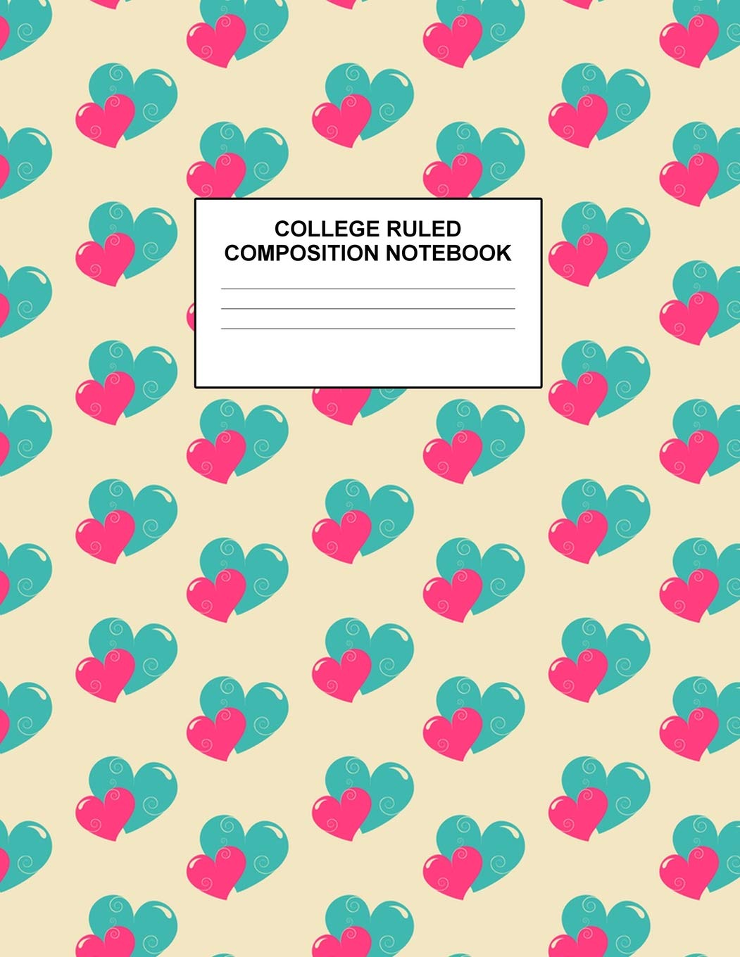 College Ruled Composition Notebook: Cute Blank Lined Journal to Write In with White Paper Rule Pages for School Subject and Writing Pad : Design Code A4 5494 Books