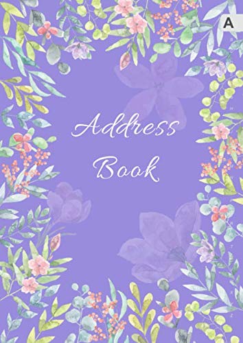 Address Book: A4 Large Contact Notebook Organizer with A-Z Alphabetical Tabs | Watercolor Botanical Flower Design White Media & Communication
