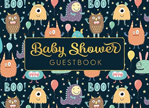 Baby Shower Guest Book: Cute Guestbook for Guests to Leave Messages - Boo Monster Party Blue (Memory Keepsakes for Moms & Dads, Band 6) Books
