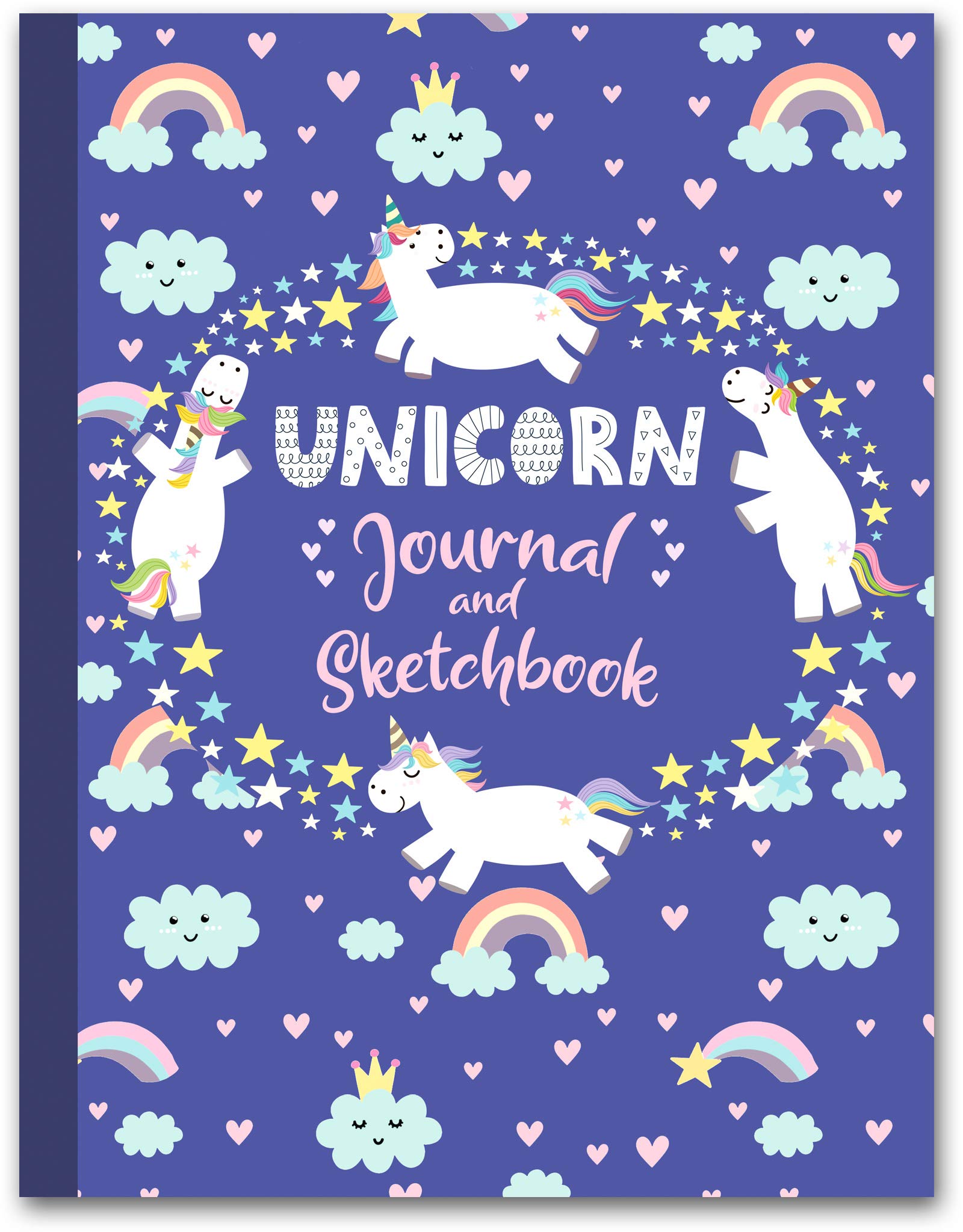 Unicorn Journal and Sketchbook: Journal and Notebook for Girls - Composition Size (7.5"x9.75") With Lined and Blank Pages, Perfect for Journal, Doodling, Sketching and Notes Non-fiction