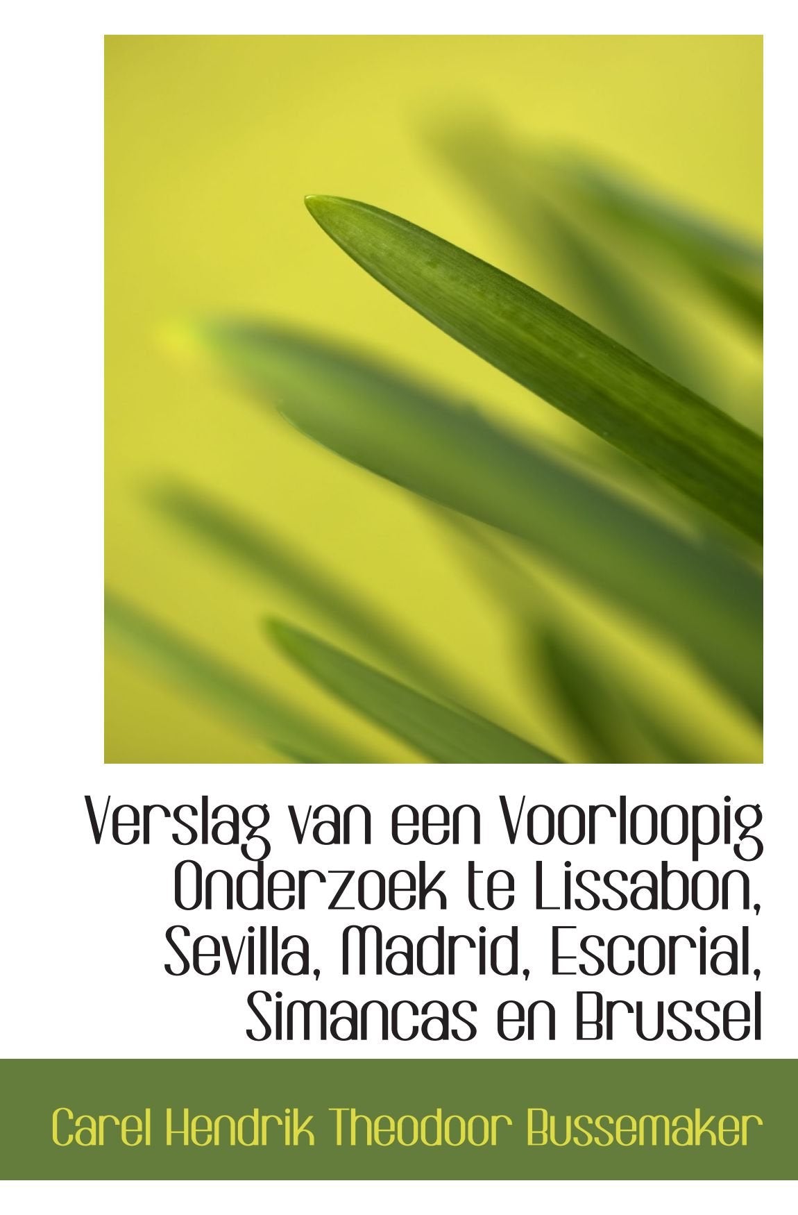 Verslag van een Voorloopig Onderzoek te Lissabon, Sevilla, Madrid, Escorial, Simancas en Brussel Politics & History