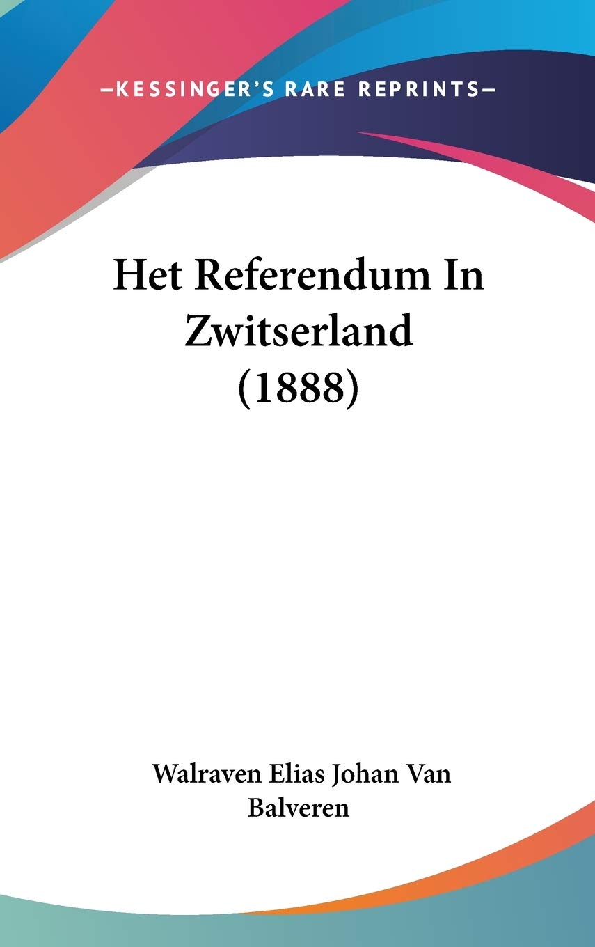 Het Referendum in Zwitserland Contemporary literature
