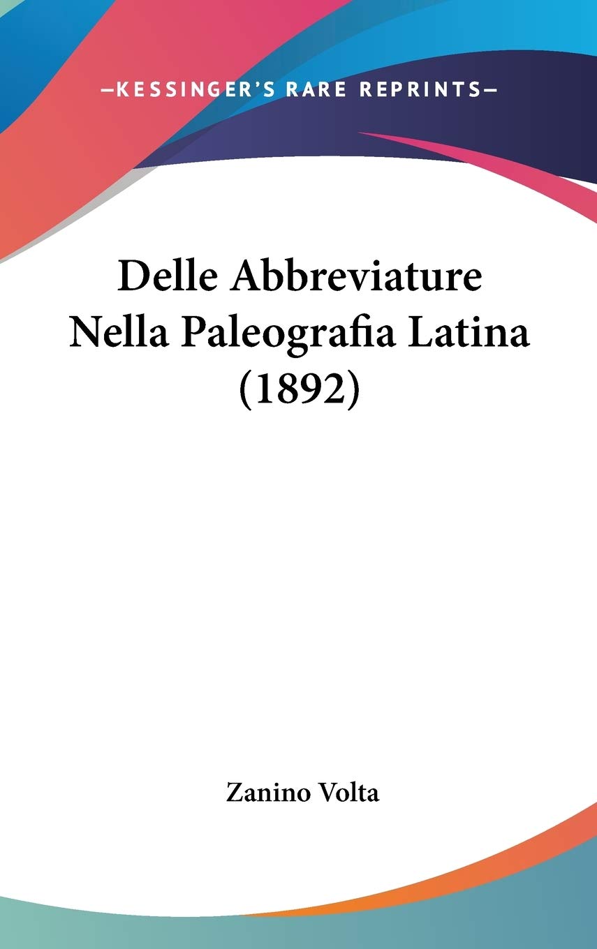 Delle Abbreviature Nella Paleografia Latina Contemporary literature