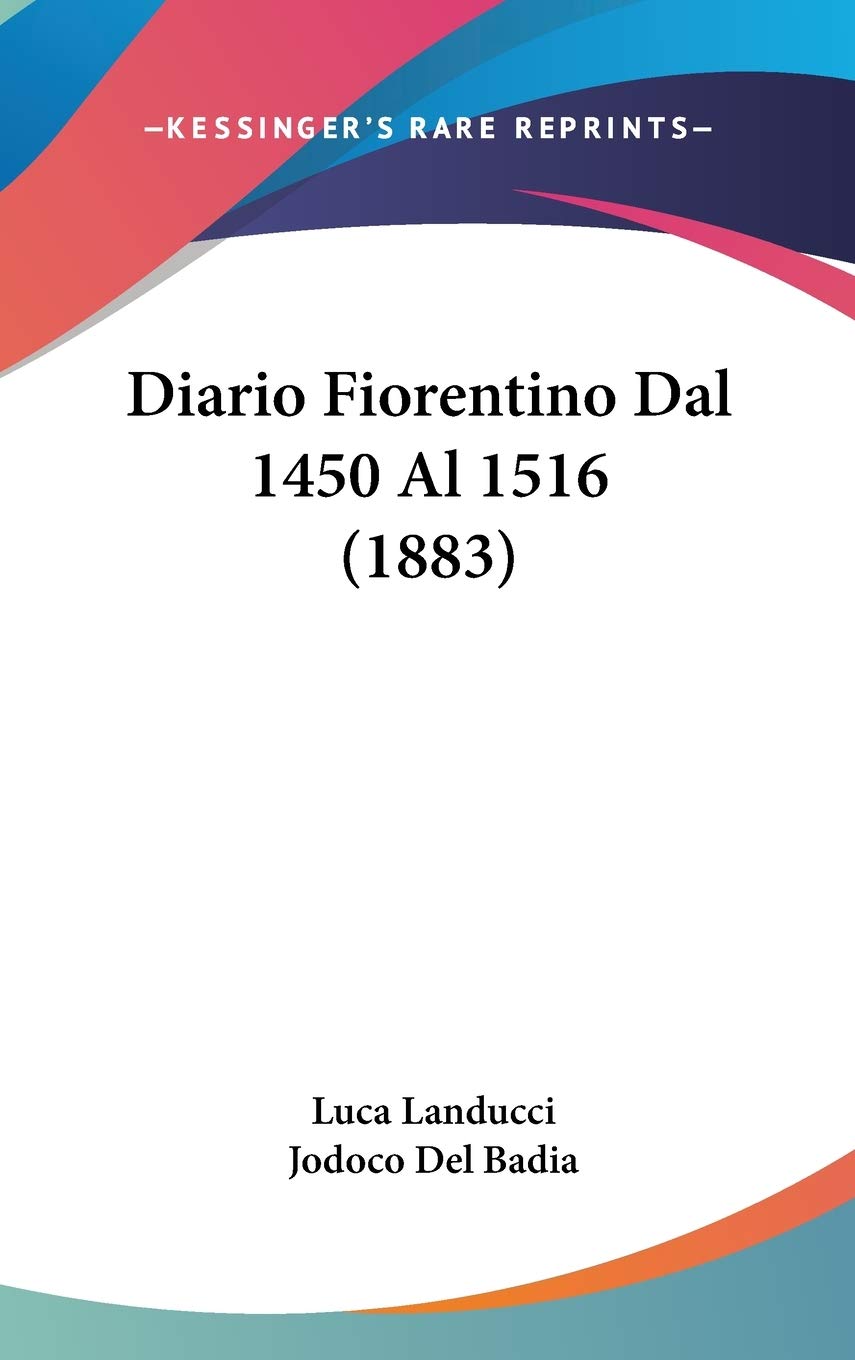 Diario Fiorentino Dal 1450 Al 1516 Contemporary literature