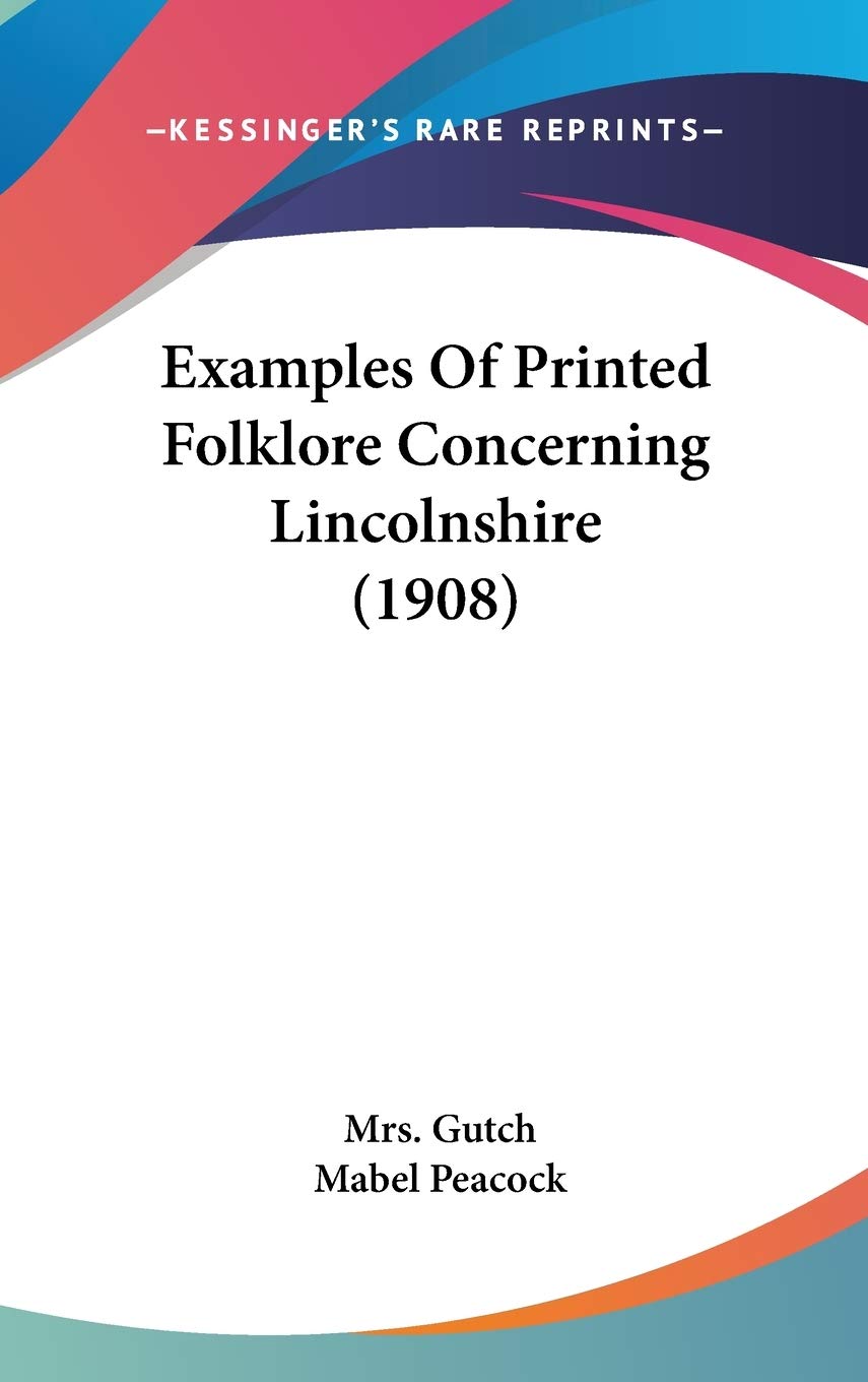 Product Image: Examples of Printed Folklore Concerning Lincolnshire