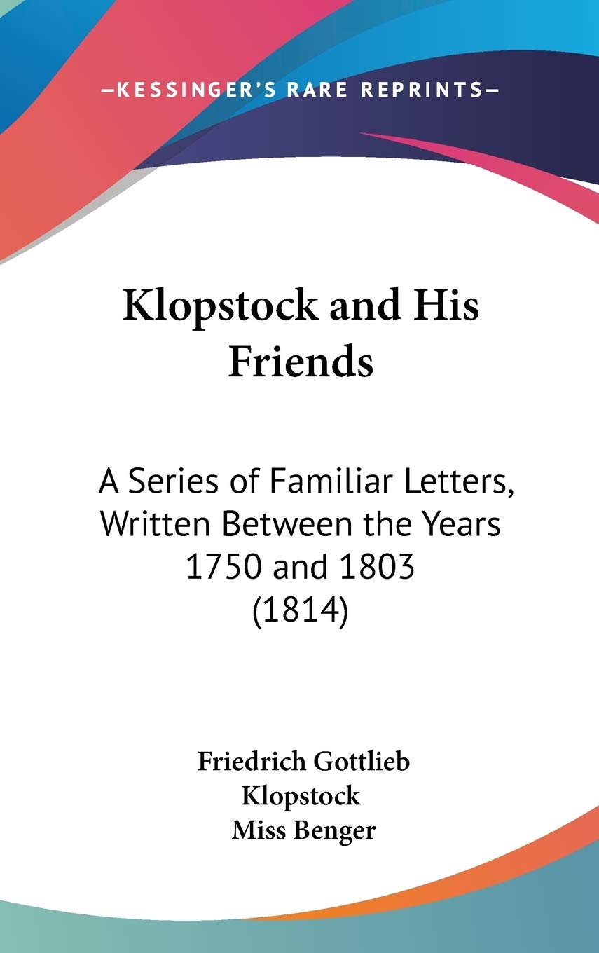 Klopstock And His Friends book