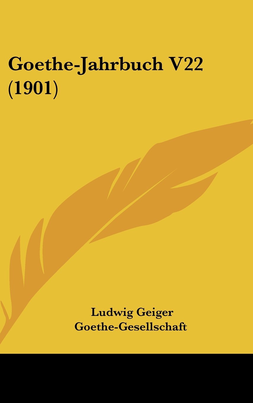 Goethe-Jahrbuch V22 (1901) Contemporary literature