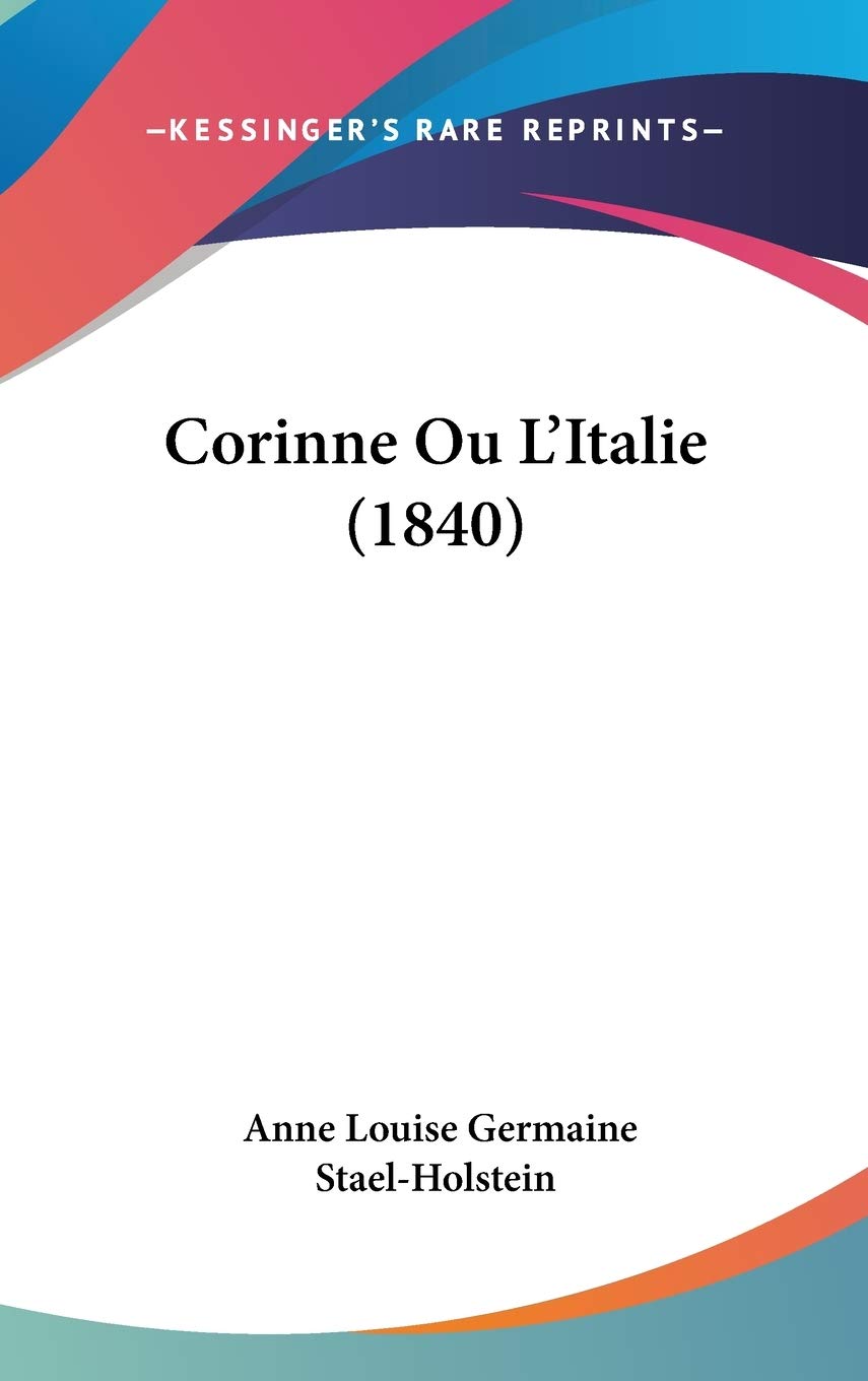 Corinne Ou L'Italie (1840) Contemporary literature