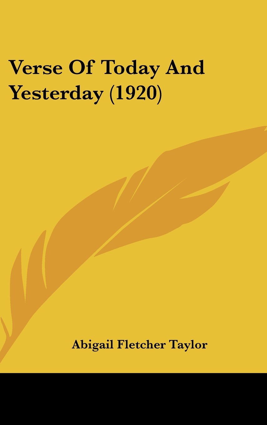 Verse Of Today And Yesterday (1920) Contemporary literature