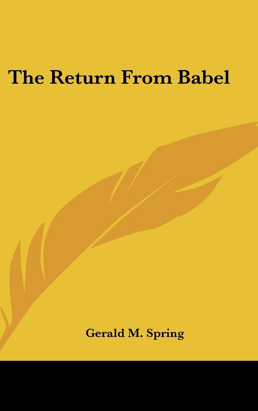 The Return From Babel Books