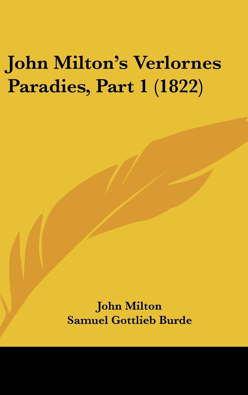 John Milton's Verlornes Paradies, Part 1 (1822) Contemporary literature