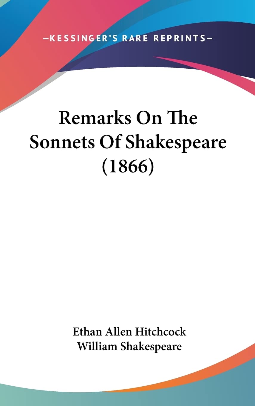 Remarks On The Sonnets Of Shakespeare (1866) International