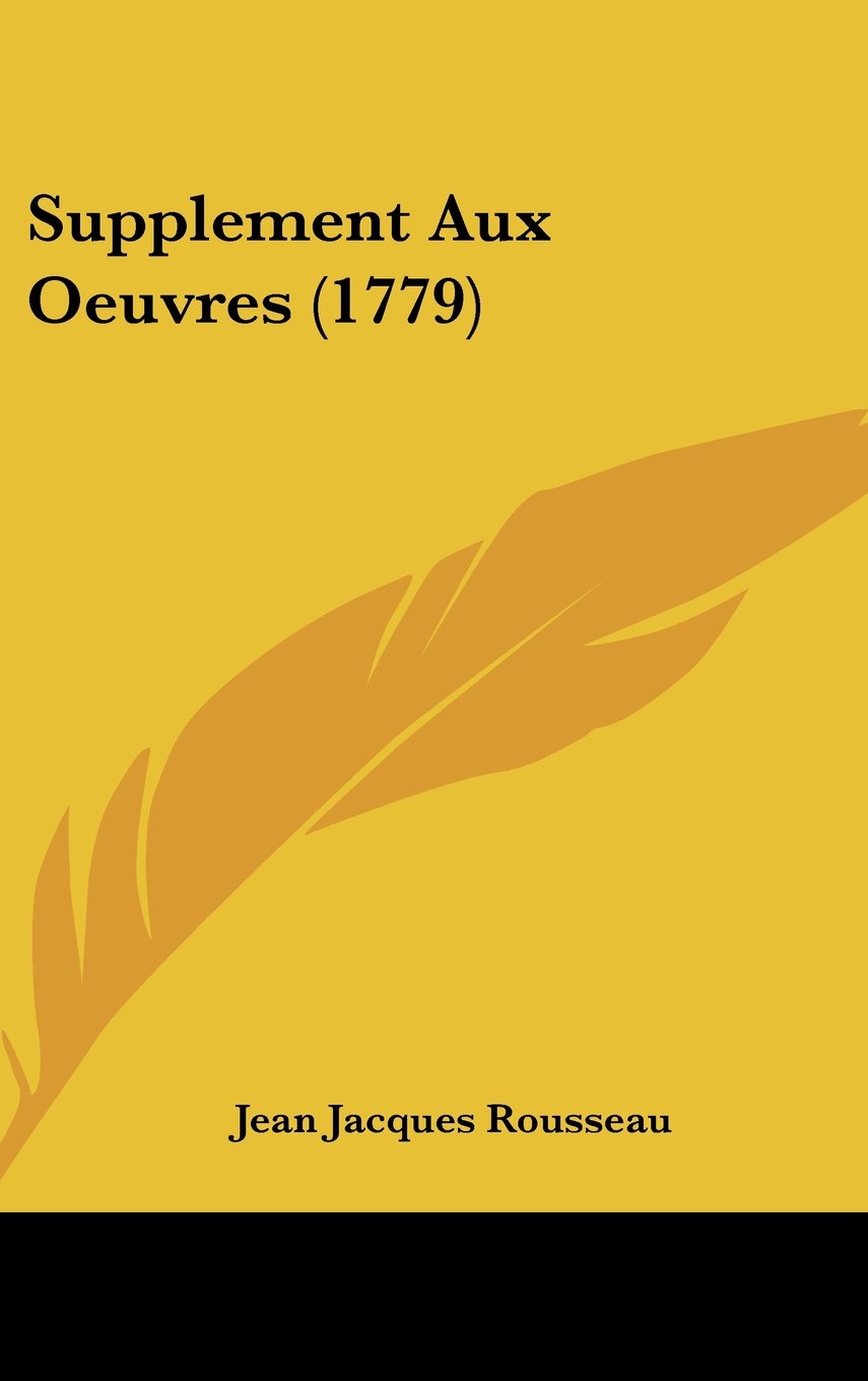 Supplement Aux Oeuvres (1779) Books
