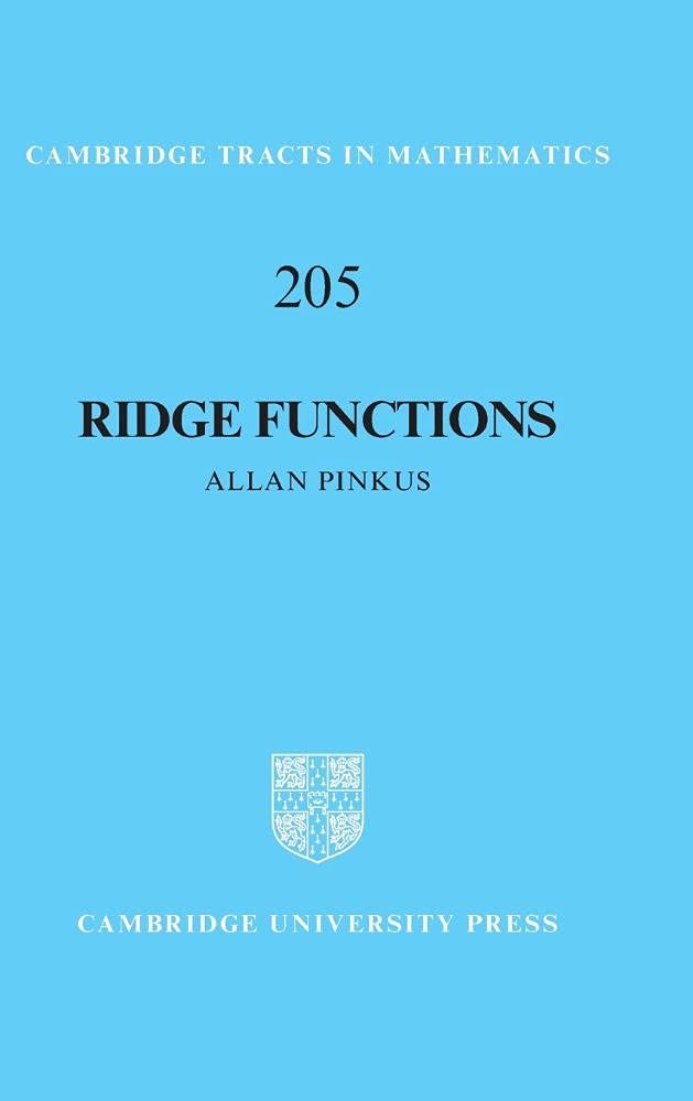 Ridge Functions (Cambridge Tracts in Mathematics, 205, Band 205) Computer Science