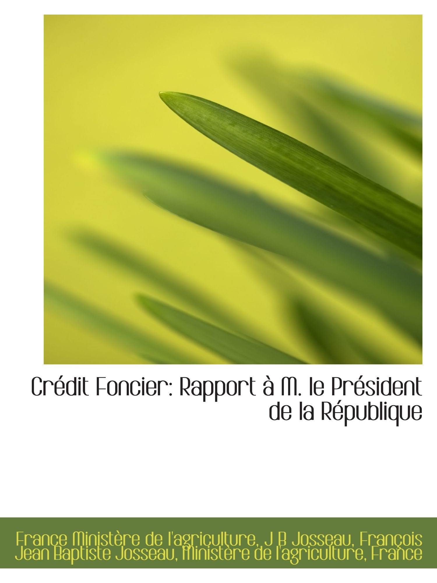 Crédit Foncier: Rapport à M. le Président de la République Politics & History