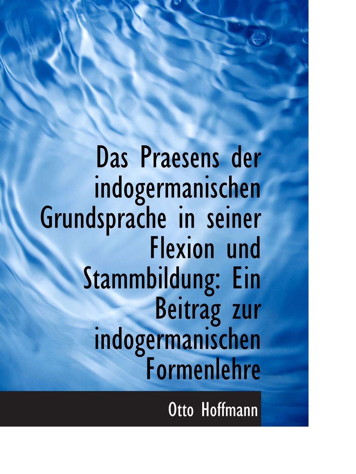 Das Praesens der indogermanischen Grundsprache in seiner Flexion und Stammbildung: Ein Beitrag zur i Politics & History