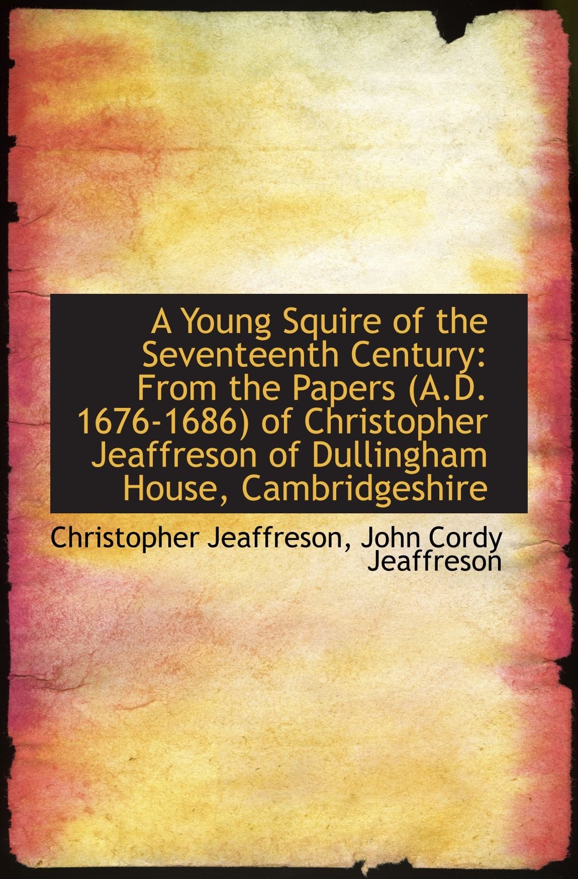 A Young Squire of the Seventeenth Century: From the Papers (A.D. 1676-1686) of Christopher Jeaffreso Politics & History