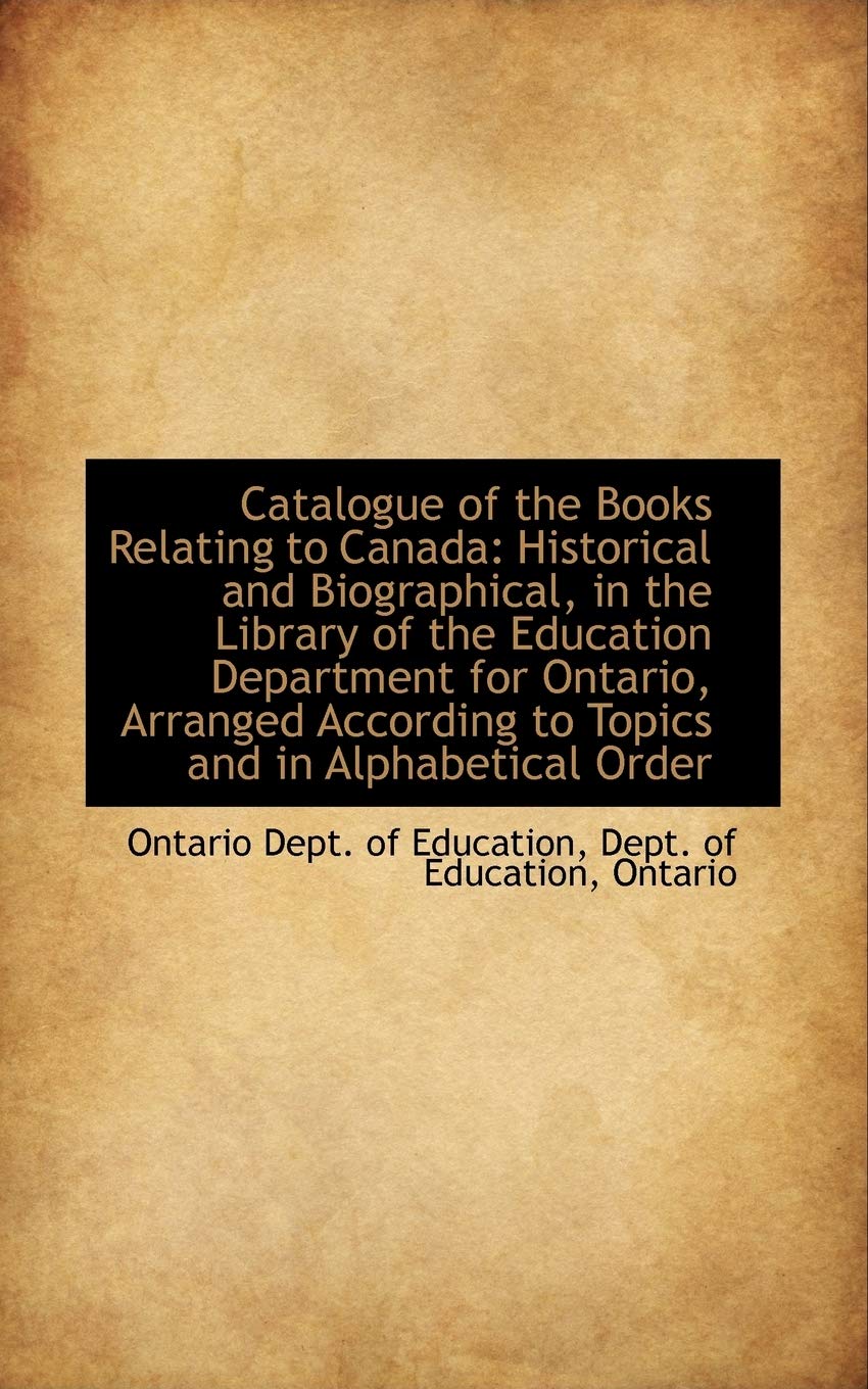 Catalogue of the Books Relating to Canada Memories
