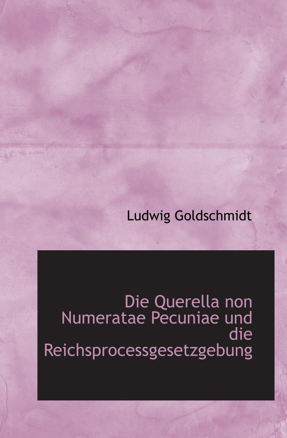 Die Querella non Numeratae Pecuniae und die Reichsprocessgesetzgebung Politics & History