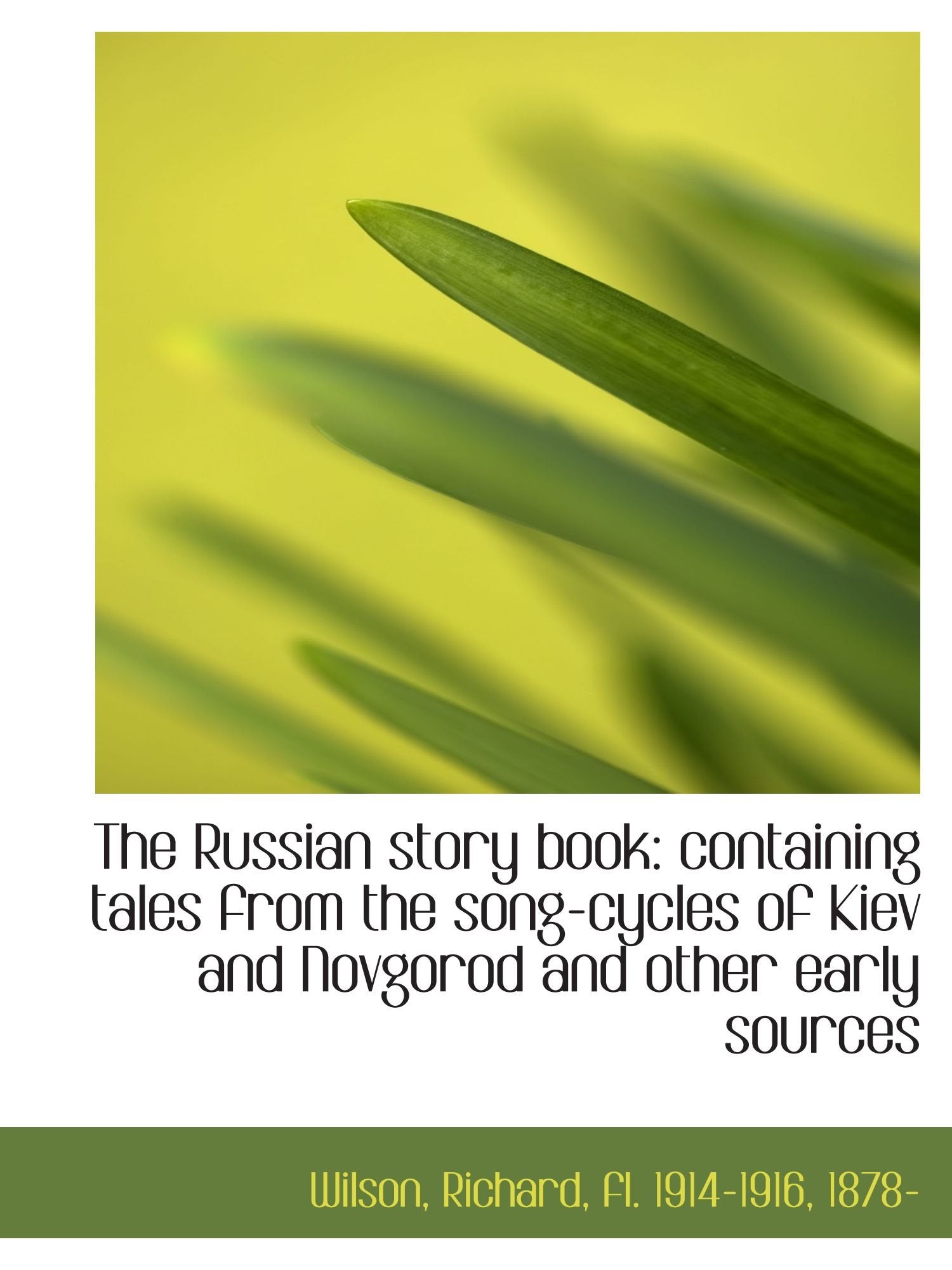 The Russian story book: containing tales from the song-cycles of Kiev and Novgorod and other early s Books