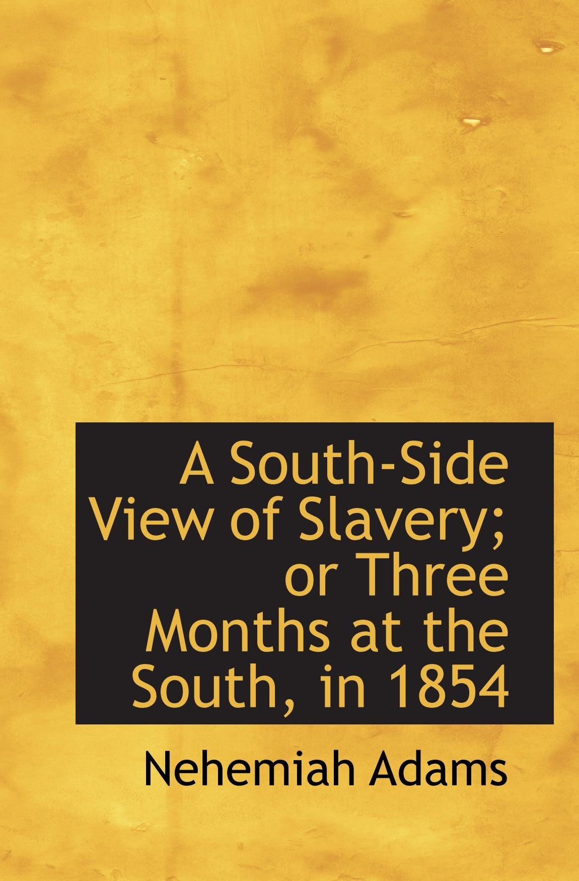 A South-Side View of Slavery; or Three Months at the South, in 1854 Politics & History