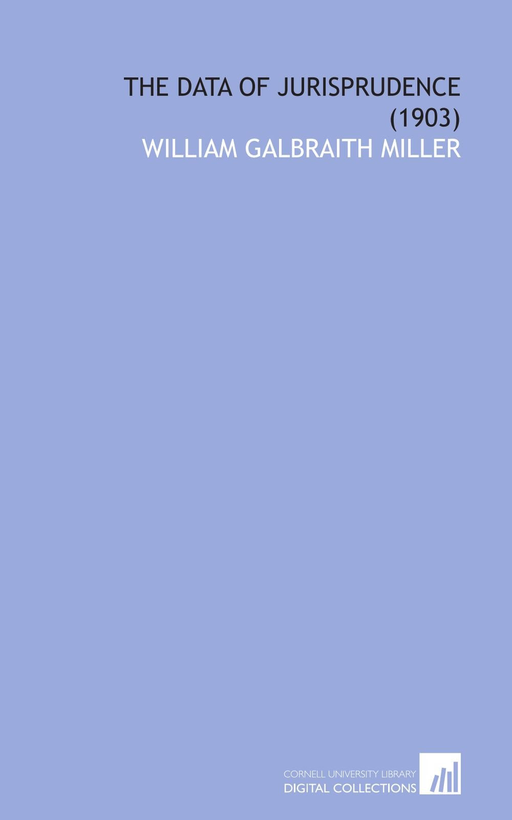 The Data of Jurisprudence (1903) Books