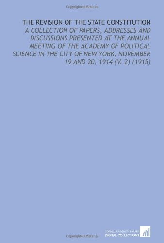 The Revision of the State Constitution Books