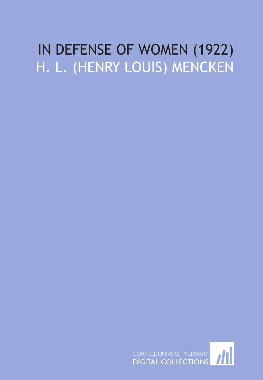 In Defense of Women (1922) Books